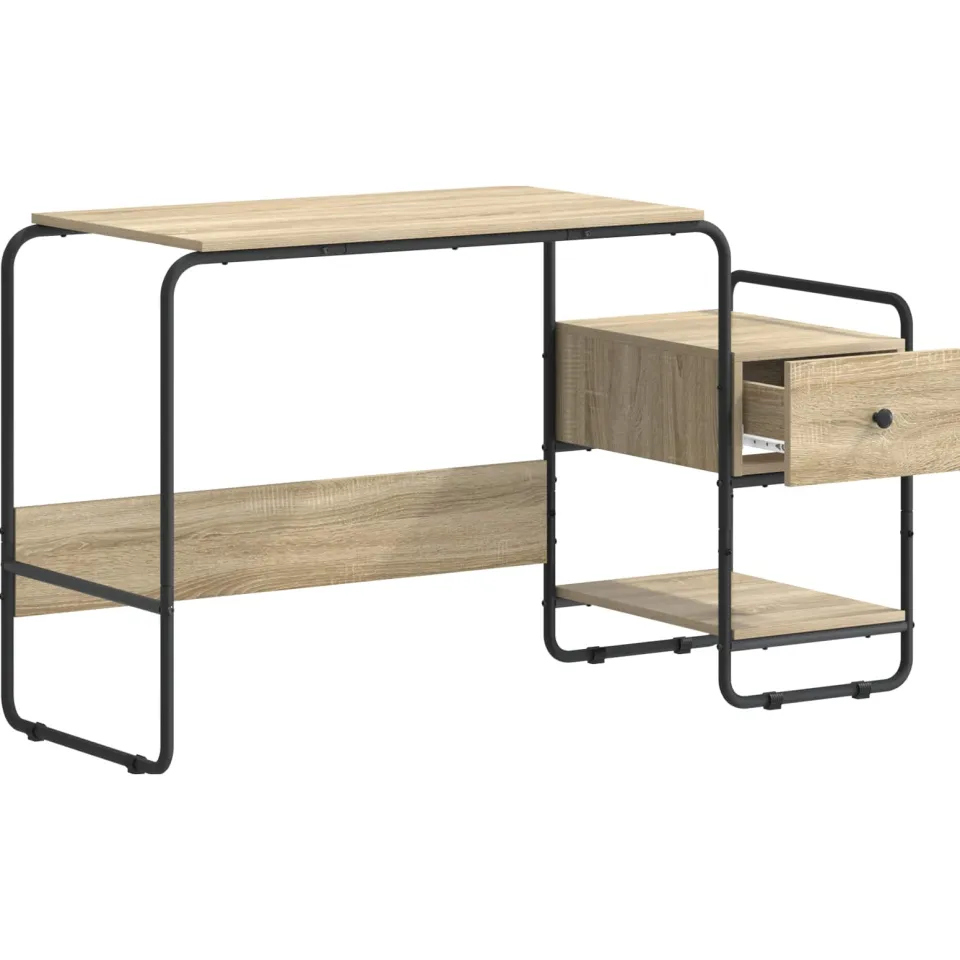 vidaXL Bureau met opbergruimte Sonoma Eiken 131,5 x 50 x 75,5 cm Bruin
