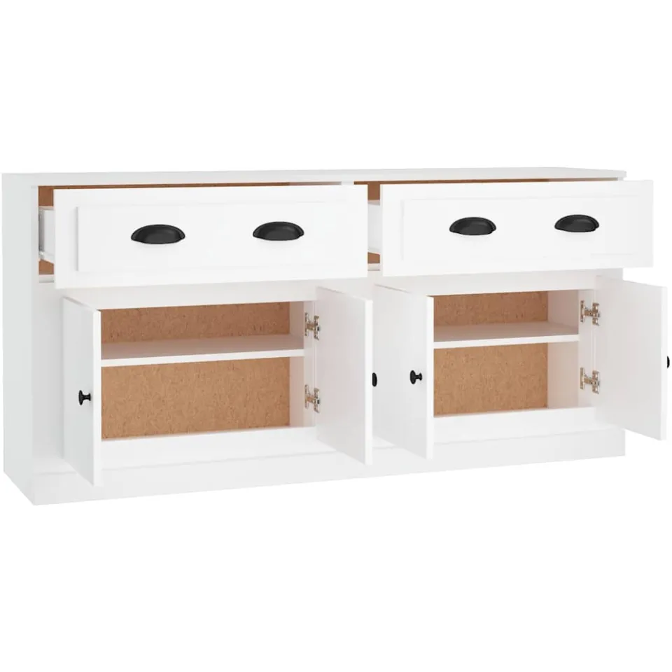 vidaXL Dressoirs 2 st bewerkt hout wit, foto 4