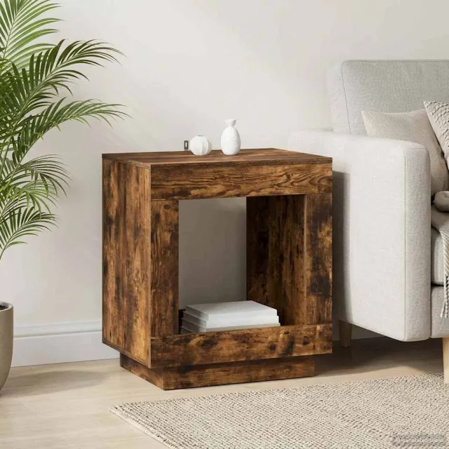 vidaXL Bijzettafel Gerookt eiken 60 x 40 x 65 cm Bewerkt hout Bruin