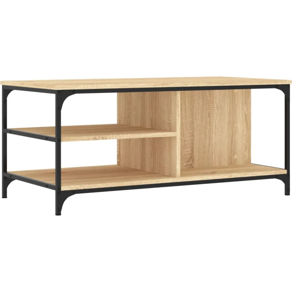 vidaXL Salontafel 100x50x45 cm bewerkt hout sonoma eikenkleurig, foto 3