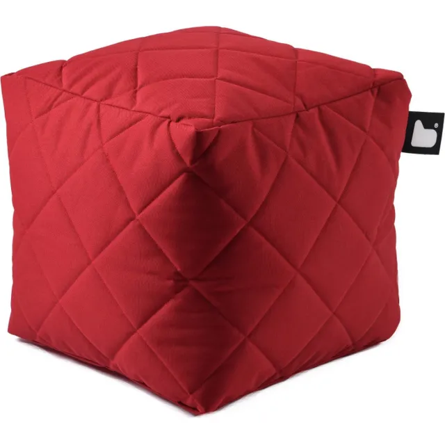 Extreme Lounging b-box quilted - vierkante poef - binnen & buiten - UV- en waterbestendig - 40x40cm - Rood