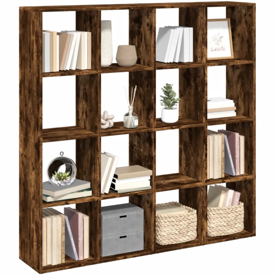 vidaXL Boekenkast 137,5x29x137,5 cm bewerkt hout gerookt eikenkleurig, foto 3