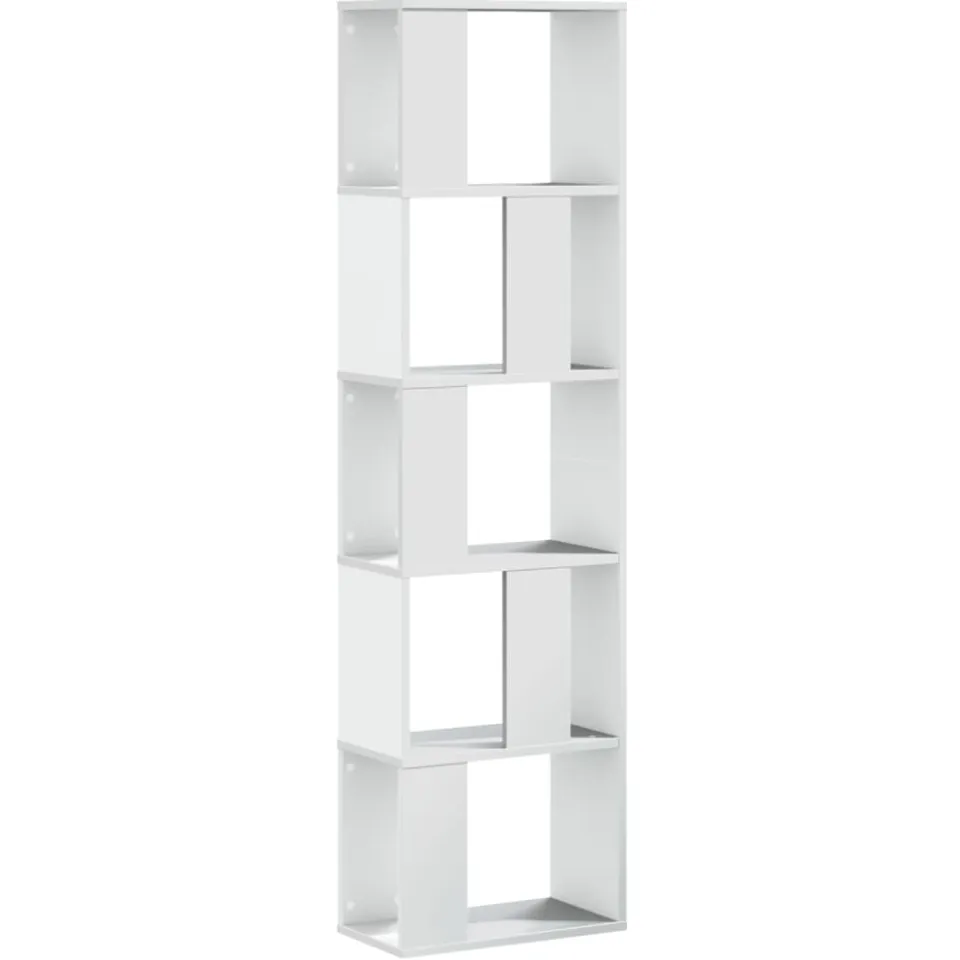 vidaXL Boekenkast 5-laags 45x23,5x162,5 cm bewerkt hout wit, foto 3