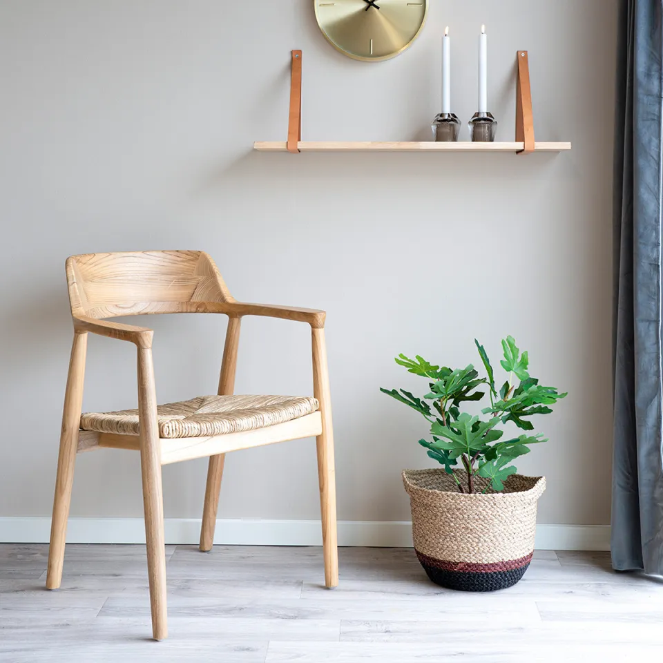 Artichok Yorick houten eetkamerstoel naturel - met rotan zitting, foto 3