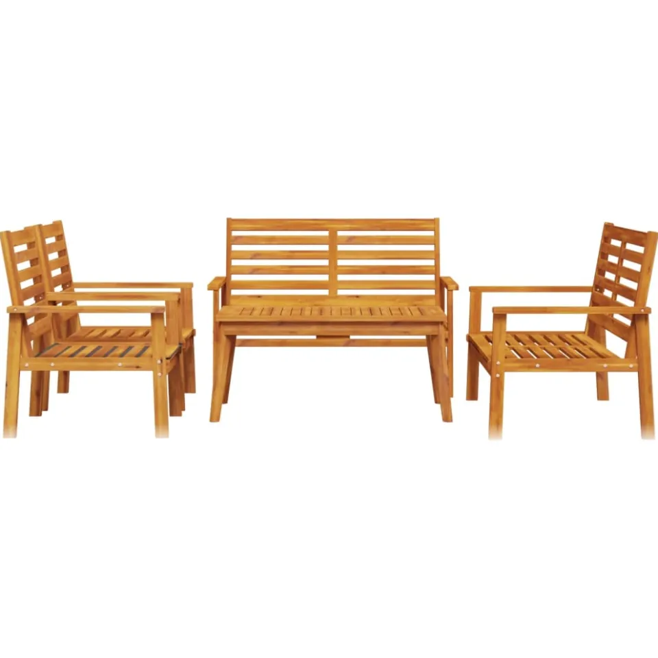 vidaXL 5-delige Loungeset massief acaciahout Bruin