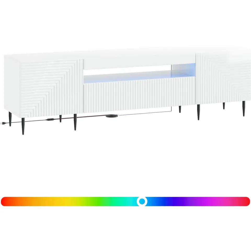 vidaXL LED tv-meubel HAARLEM 153 x 35 x 43 cm Hoogglans Wit