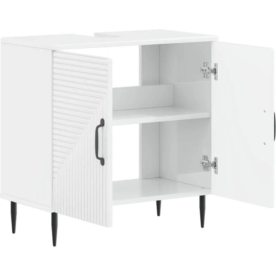 vidaXL Badkamer wastafelkast HAARLEM Hoogglans Wit 59,5 x 31,5 x 59 cm