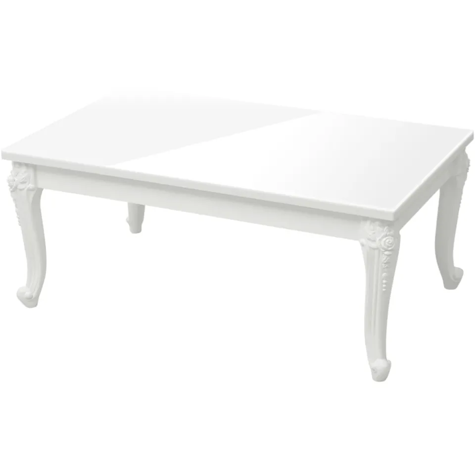 vidaXL Salontafel 100x50x42 cm bewerkt hout hoogglans wit, foto 3