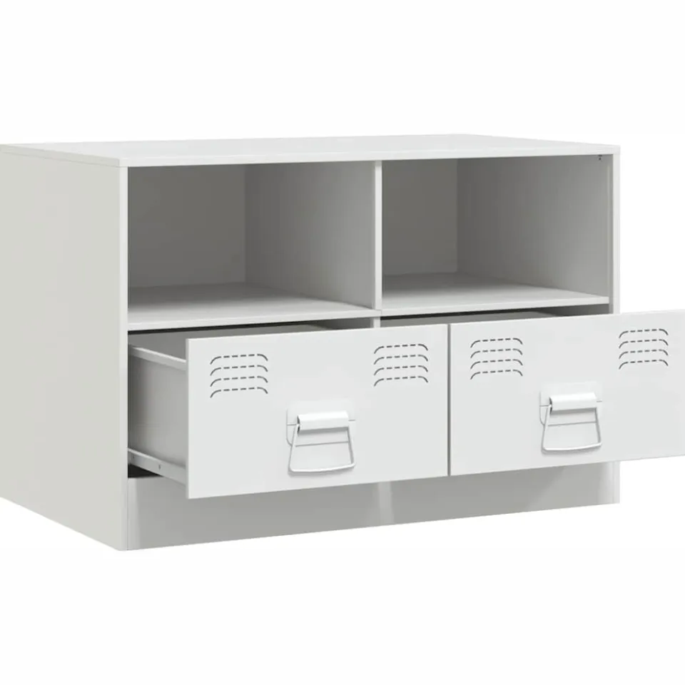 vidaXL Tv-meubelen 2 st 67x39x44 cm staal wit, foto 4
