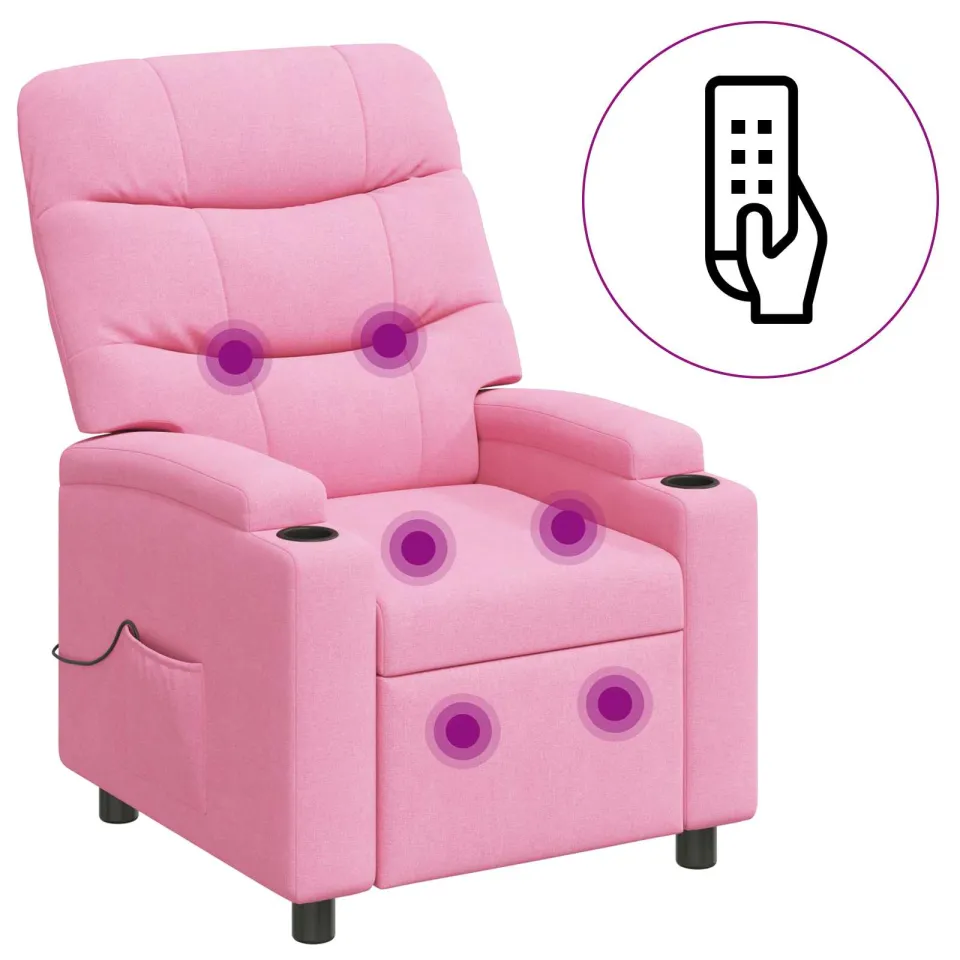vidaXL Massage-relaxstoel Roze 75 x 93 x 102 cm Stof, foto 3