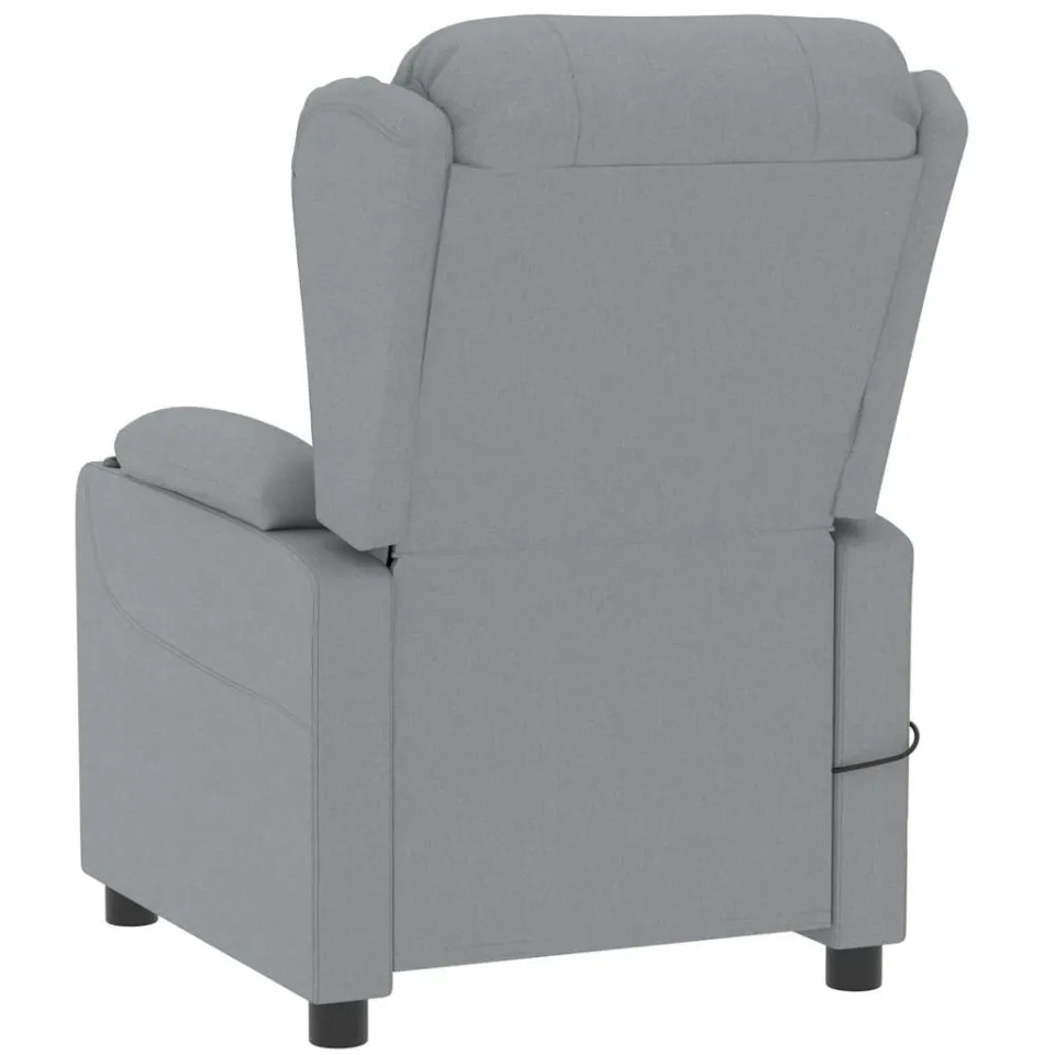 vidaXL Massagestoel stof lichtgrijs grijs, foto 4