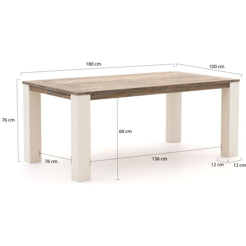 ROUGH Furniture ROUGH-X dining tuintafel 180x100x76cm bruin, foto 3