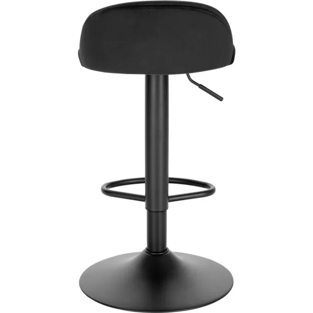 Saphly Barkrukken Set Zwart - Verstelbaar, Velvet en Industrial - Voor Eetkamer, Keuken en Woonkamer