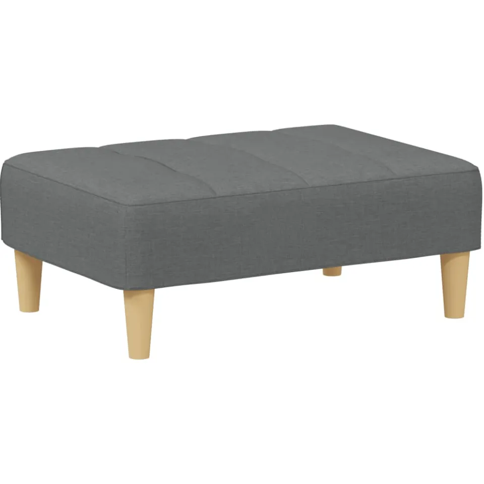 vidaXL Voetenbank 77x55x31 cm stof donkergrijs