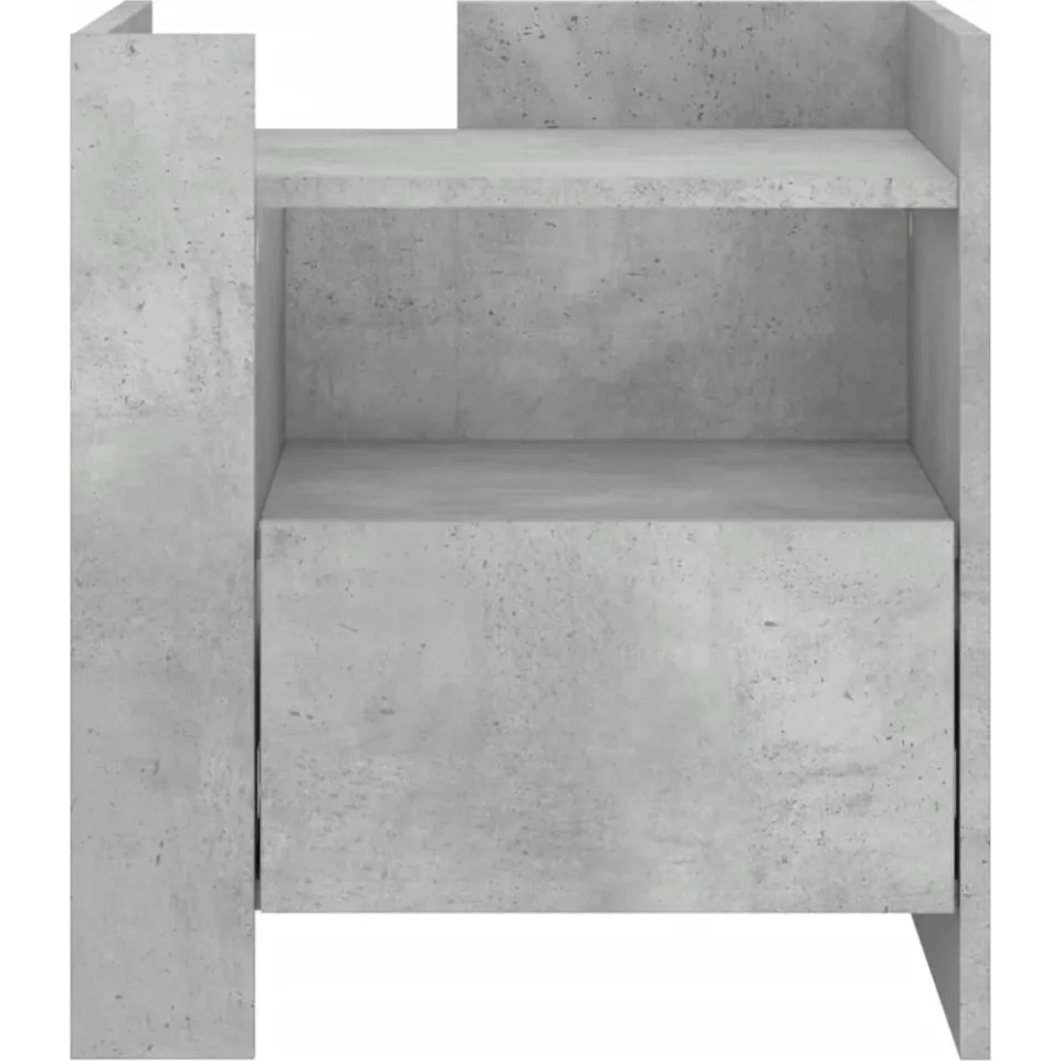 vidaXL Nachtkastje 45x50x50 cm bewerkt hout betongrijs grijs