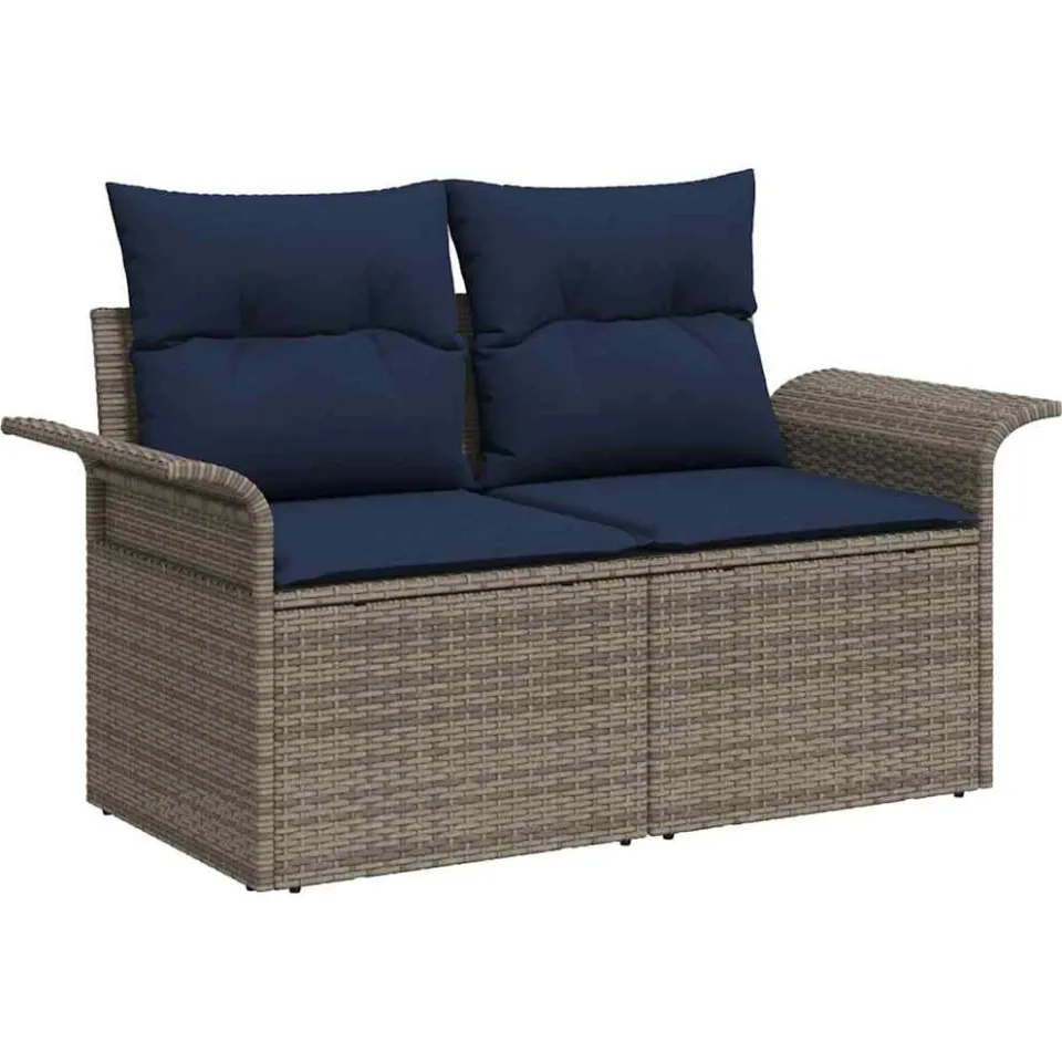 vidaXL Tuin Sofa Set 4 st Poly riet Zwart