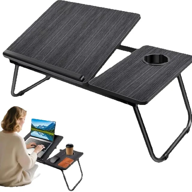 HomeGoodies Laptoptafel - Ontbijttafel - Banktafel - Bedtafel - Opvouwbaar - Lichtgewicht - Voor laptop, lezen, eten & werken Zwart