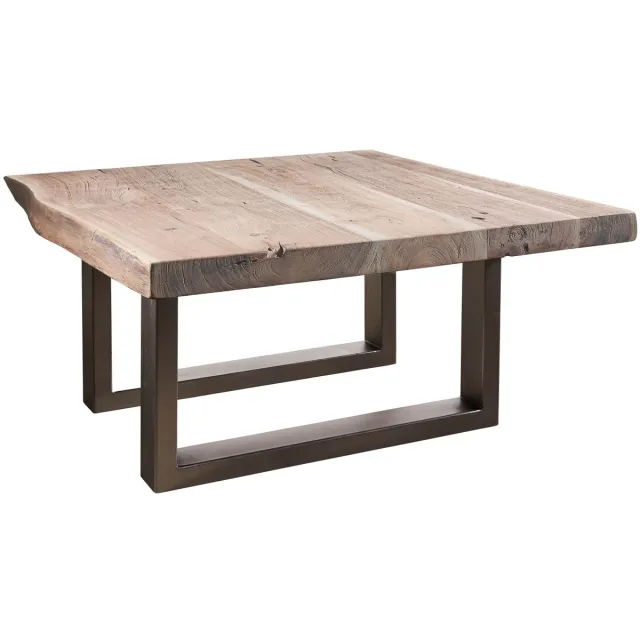 MASSIVMOEBEL24 .DE FREEFORM #122 salontafel beige geborsteld / gelakt massief hout acacia 90x90x45 cm (BxTxH)