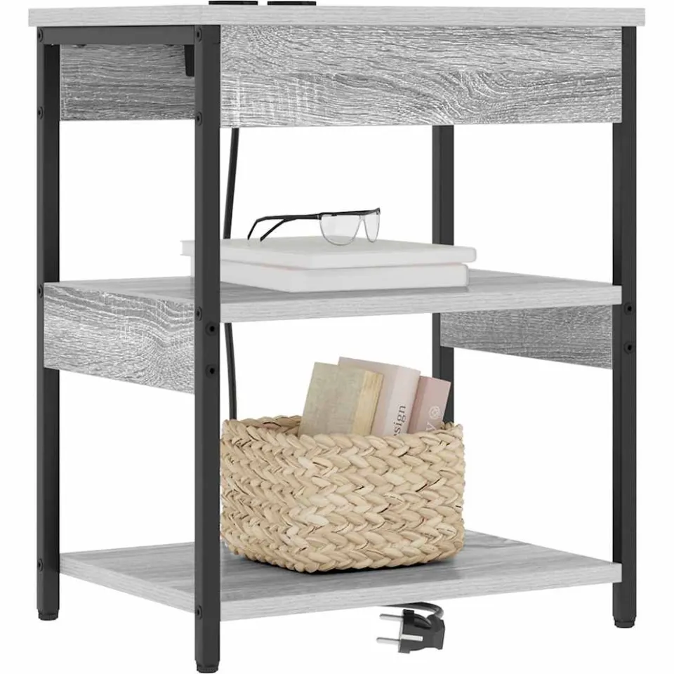 vidaXL Nachtkastje Grijs Sonoma 41 x 31 x 51 cm Bewerkt hout