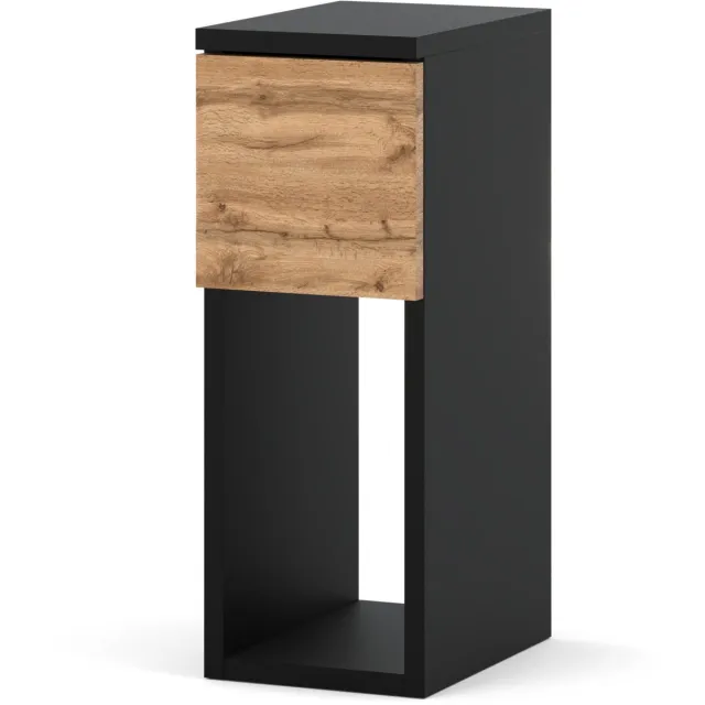 StivMeble SMALLE NACHTKAST 20CM ZWART WOTAN NACHTKASTJE VOOR SLAAPKAMER NAKASTLIK LOFT
