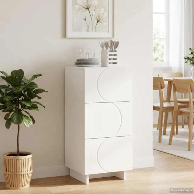 vidaXL Dressoir Wit 33.5 x 34.5 x 75 cm Bewerkt hout