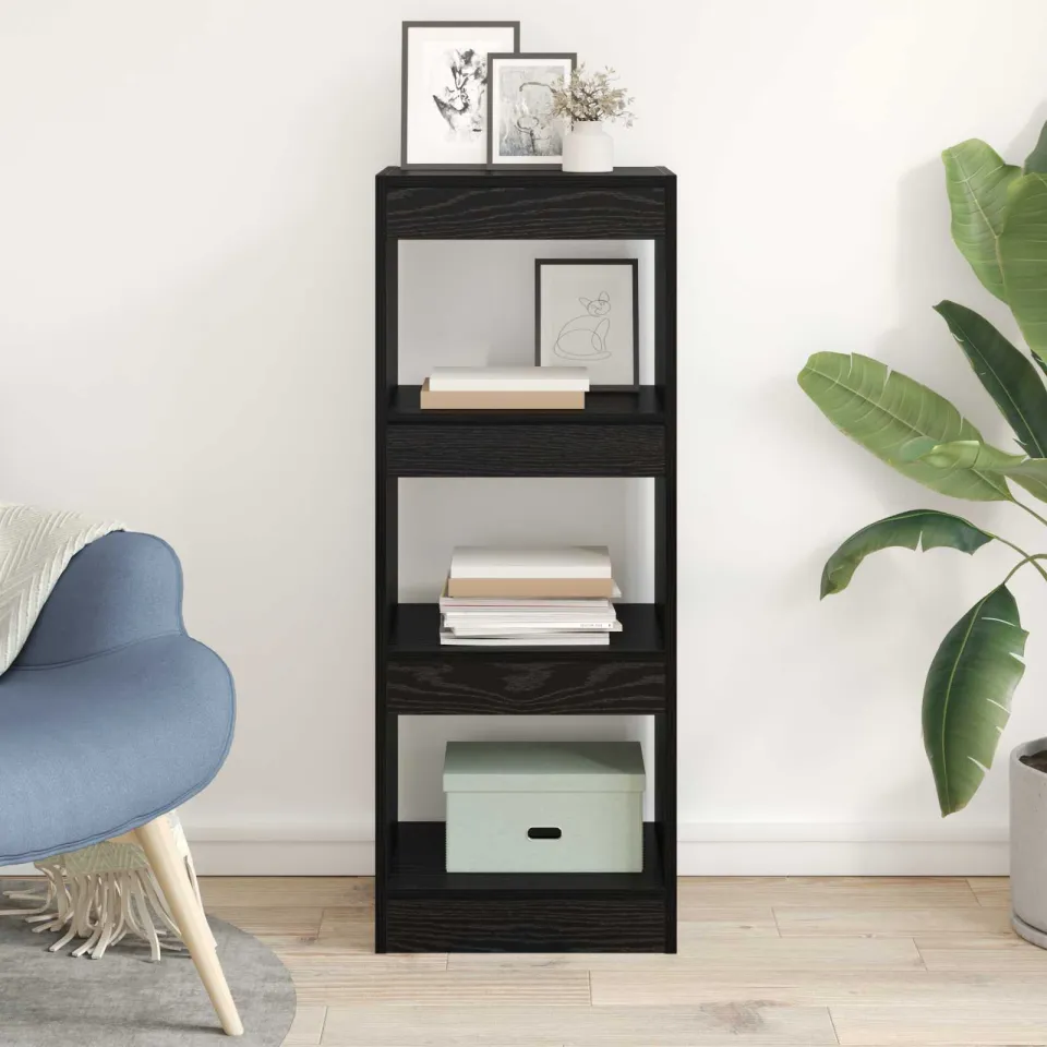 vidaXL Boekenkast 3-laags 37 x 30 x 103 cm Bewerkt hout Zwart eiken, foto 3