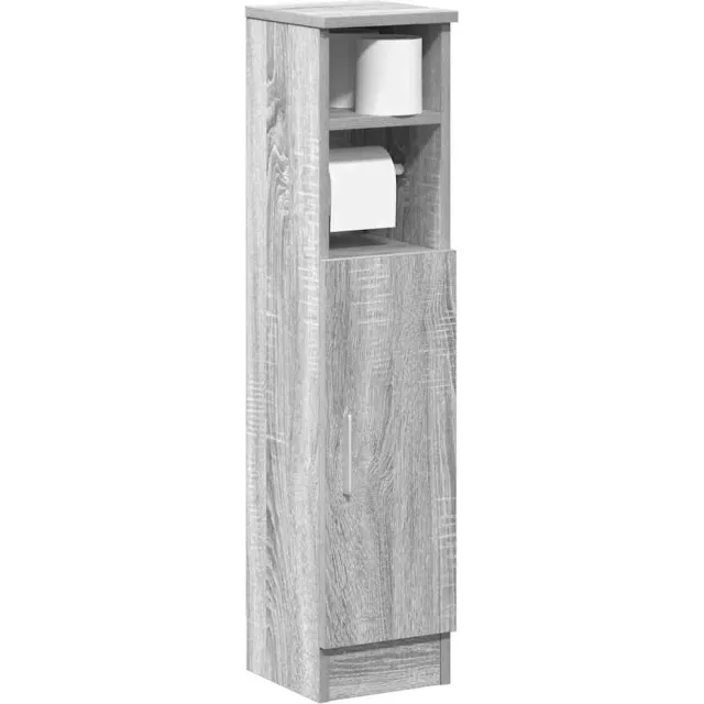vidaXL Badkamerkast met rolhouder 20,5x22x90 cm grijs sonoma eiken