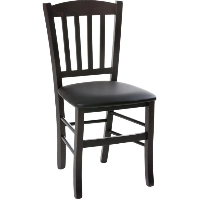 PULSIVA 2x PULSIVA Houten stoel Cottage 2; 46x52x87 cm (BxDxH); zitting donkerbruin, frame wengé; 2 stuk / verpakking