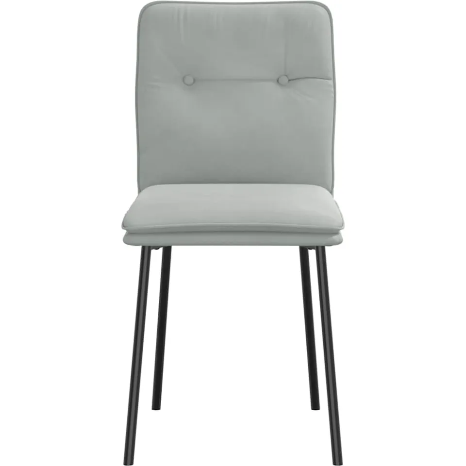 vidaXL Eetkamerstoelen 6 st fluweel lichtgrijs grijs, foto 4