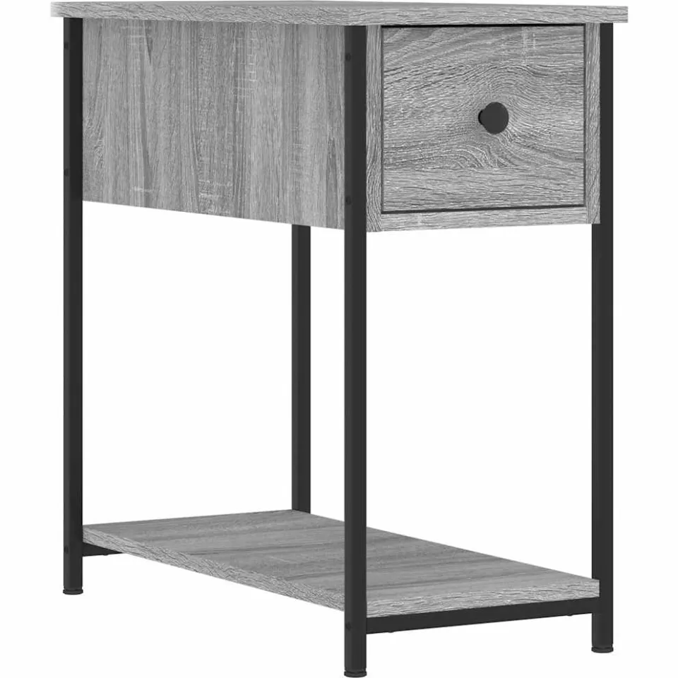 vidaXL Nachtkastjes 2 st 30x60x60 cm bewerkt hout grijs sonoma eiken, foto 3
