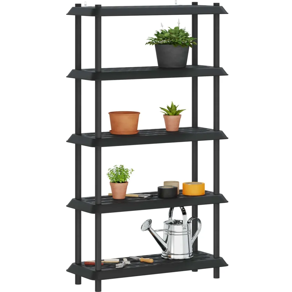 vidaXL Plankenunit 5-laags 100 x 40 x 177 cm PP Antracietkleurig Anthraciet