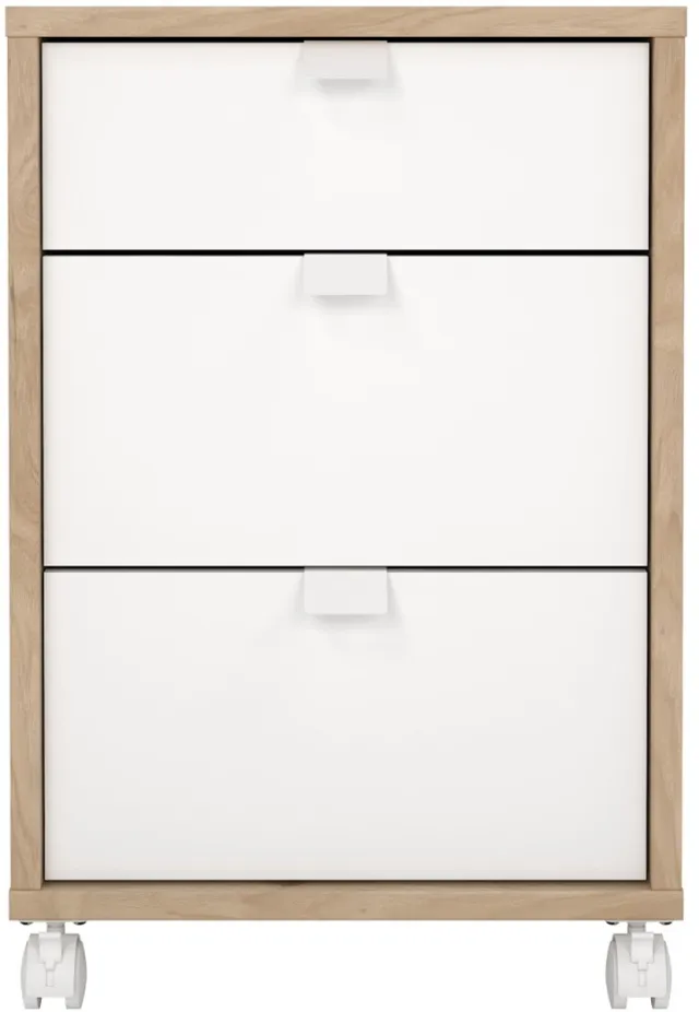 Giga Living Nachtkastje Sign - Wit/Naturel - 41x48x61cm