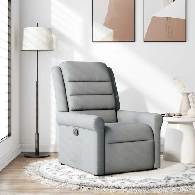 vidaXL Fauteuil verstelbaar stof lichtgrijs