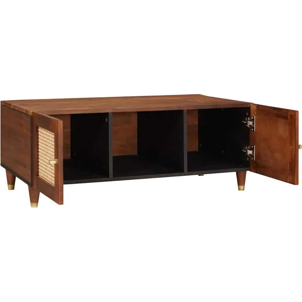 vidaXL Salontafel 100 x 54 x 40 cm Massief Mango Hout bruin, foto 2