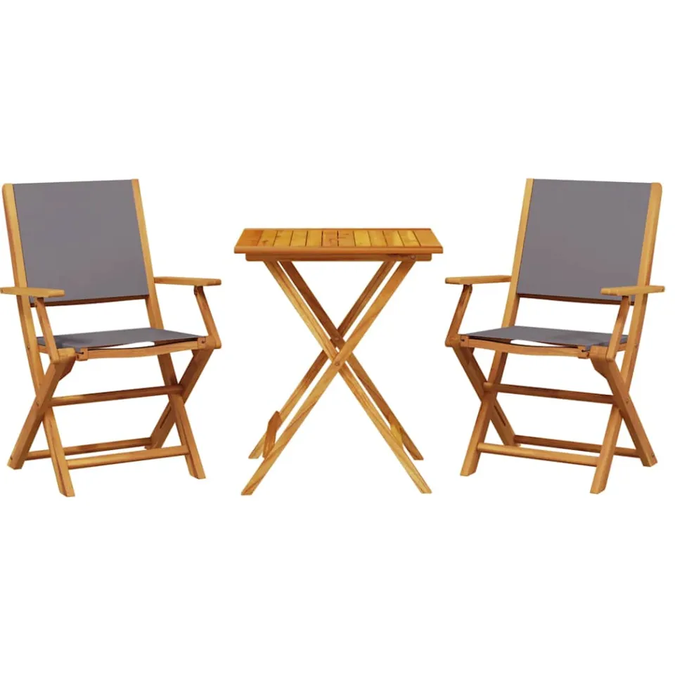 vidaXL 3-delige Bistroset stof en massief hout antracietkleurig, foto 3