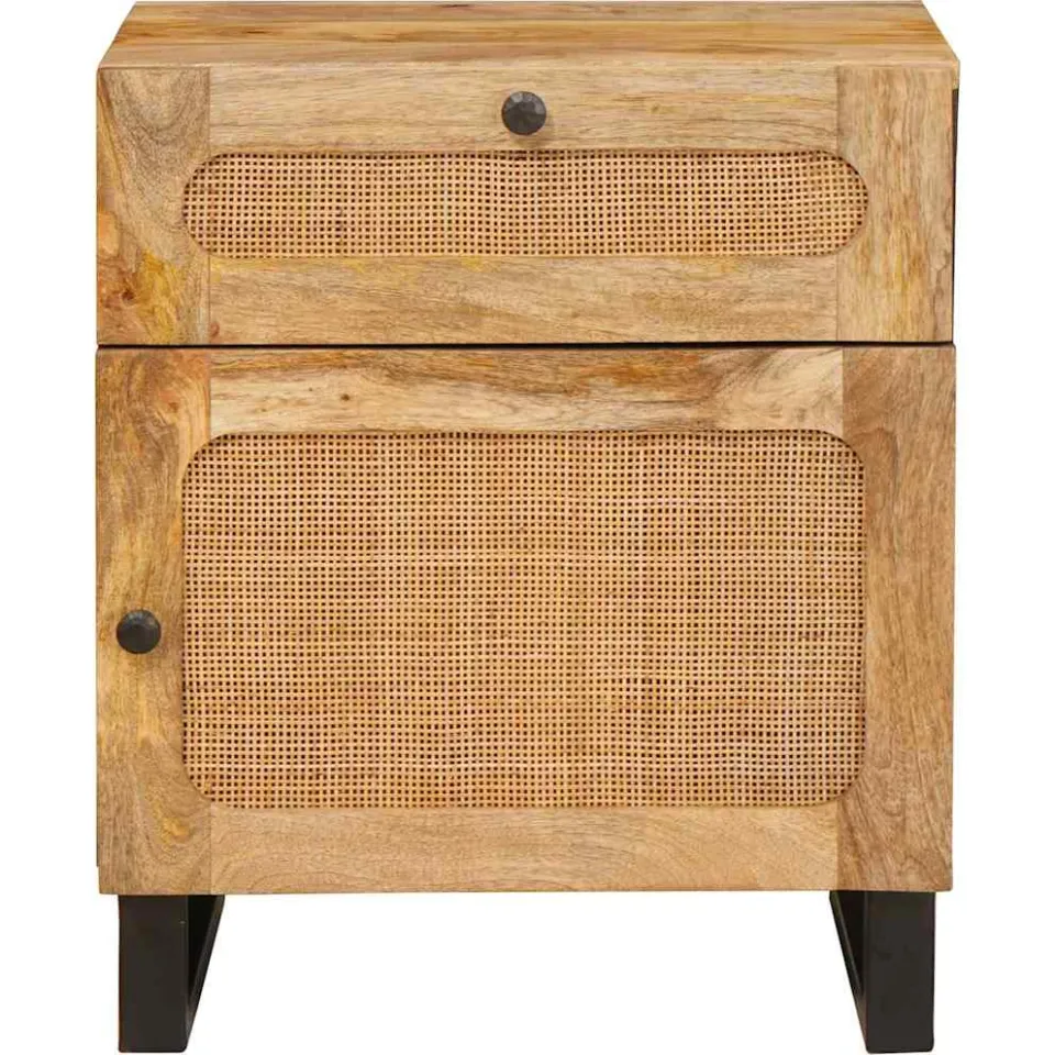 vidaXL Nachtkastje Naturel 50 x 33 x 60 cm Massief Mango Hout, foto 3