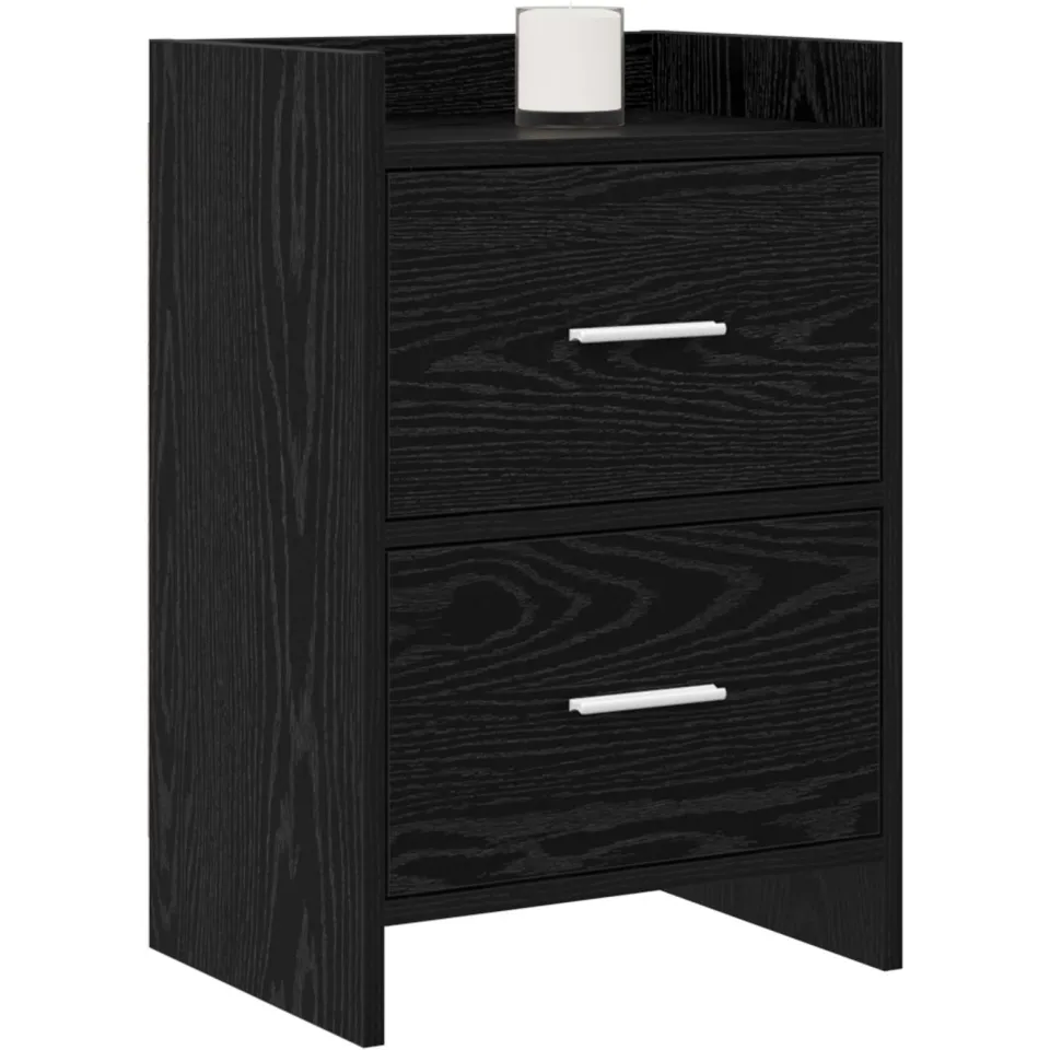 vidaXL Nachtkastjes 2 st Zwart eiken 40 x 30 x 60 cm Bewerkt hout
