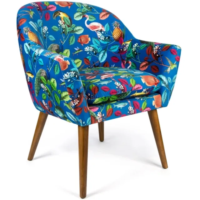 Excelsa Rhapsody Fauteuil – Italiaans Design in Fluweelstructuur Polyester (70x65x83 cm)