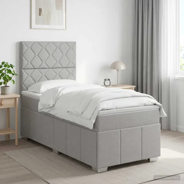 vidaXL Boxspringbed met matras Lichtgrijs 80 x 200 cm Stof