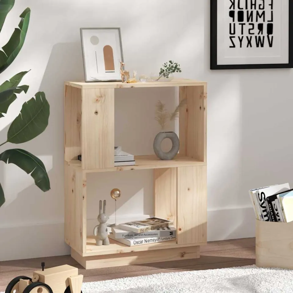 vidaXL Boekenkast/kamerscherm 51x25x70 cm massief grenenhout bruin, foto 2