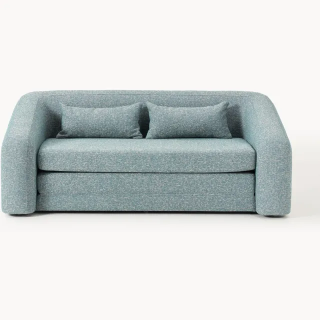 Westwing Collection Bouclé slaapbank Eliot (2-zits) Blauw