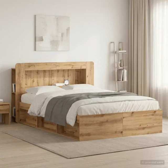 vidaXL Hoofdbordkast Artisanaal eiken 160 cm Geconstrueerd hout Bruin
