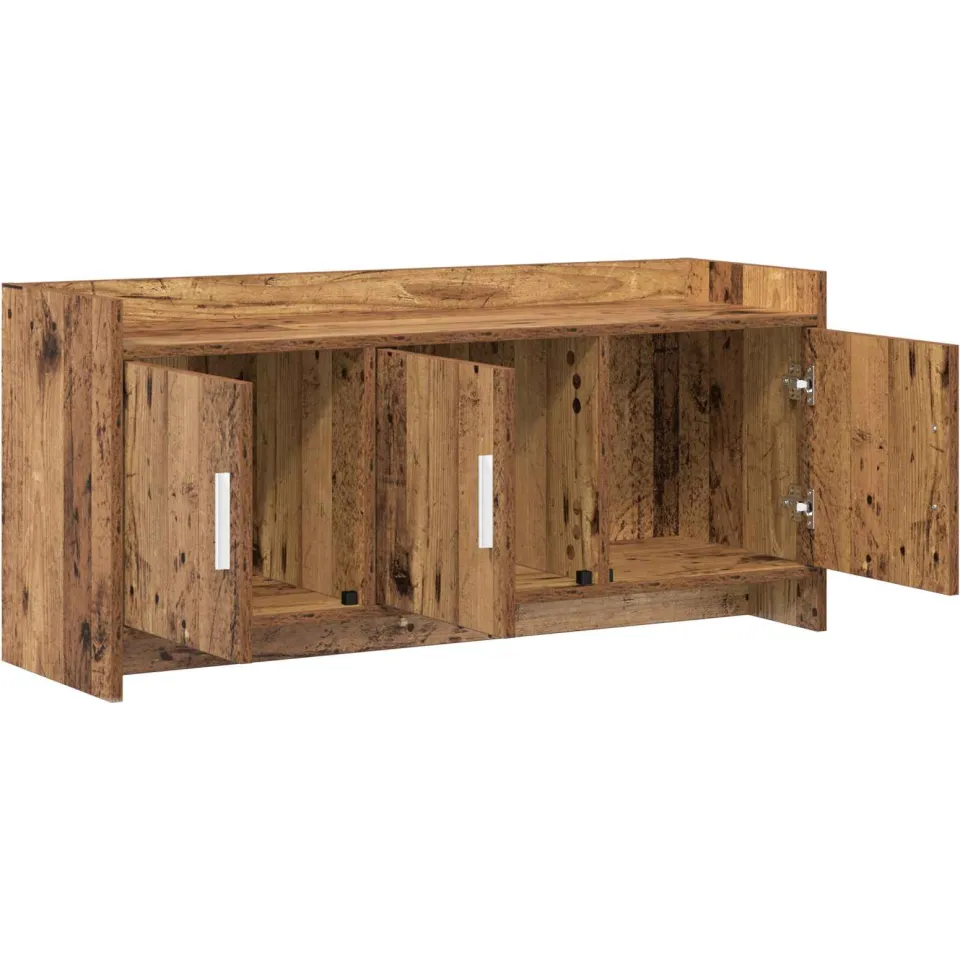 vidaXL TV-kast 102 x 33 x 47 cm Oud hout Bewerkt hout bruin, foto 4