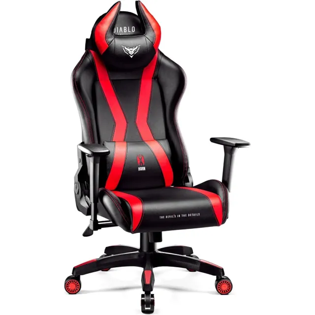 Diablo Chairs Gaming stoel X-Horn 2.0 Bureaustoel verstelbaar - Normale maat - Zwart / Rood
