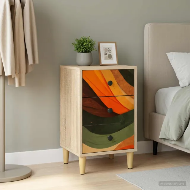vidaXL Nachtkastje BONN Sonoma Eiken 36 x 33 x 60 cm Bewerkt hout, foto 2