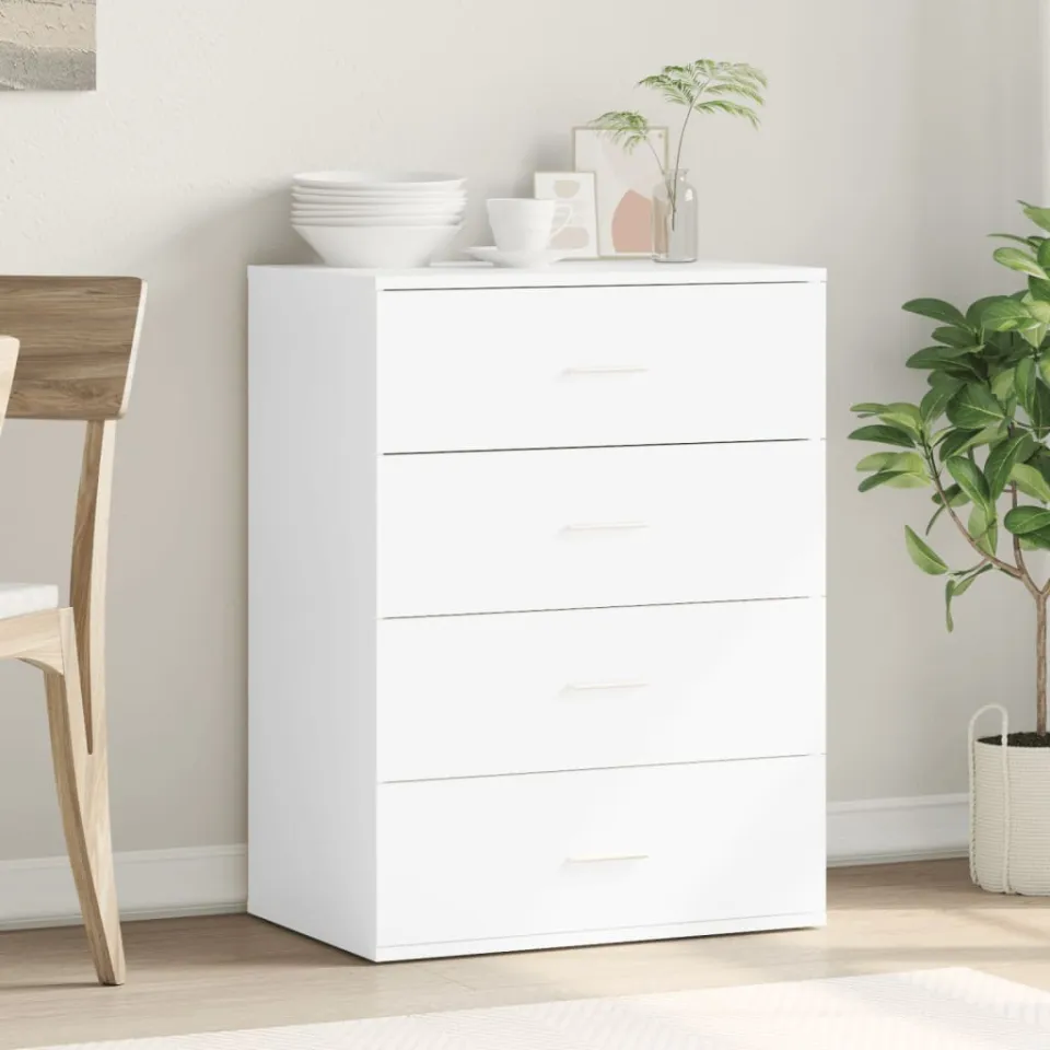 vidaXL Dressoir 60x39x80 cm bewerkt hout wit, foto 3