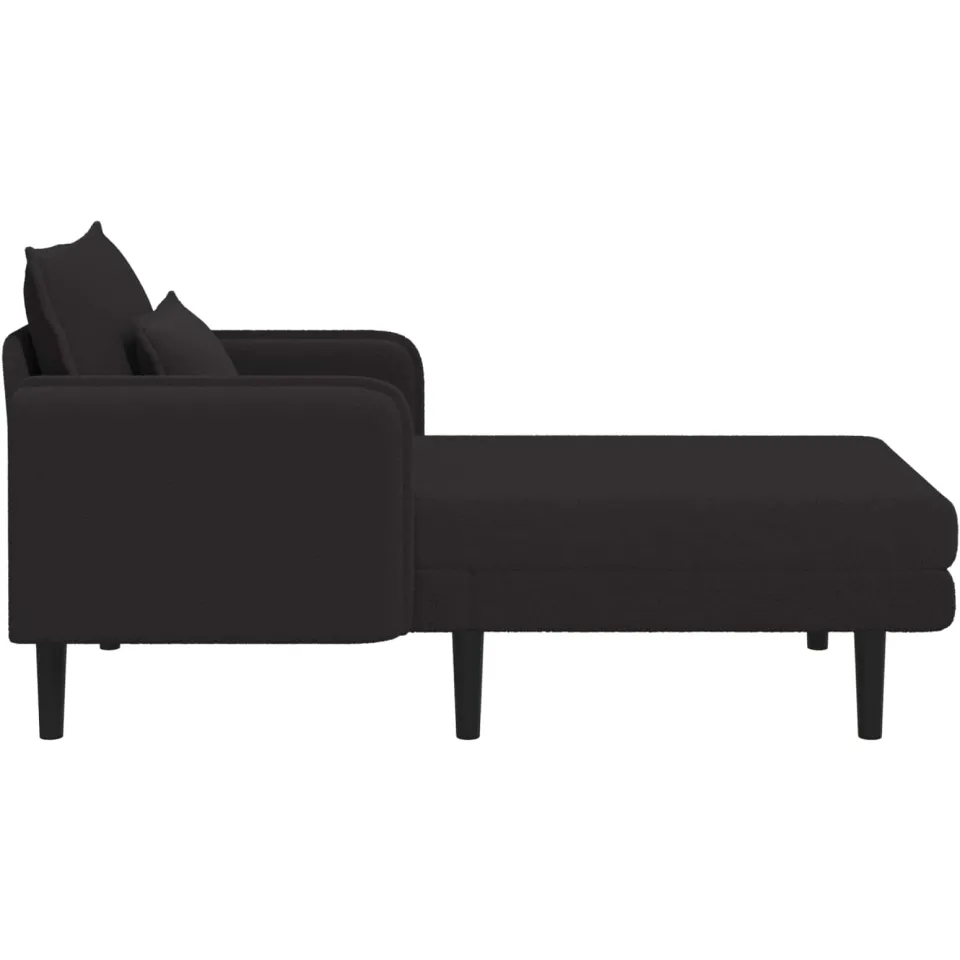 vidaXL Grote chaise longue Zwart Bouclé, foto 4