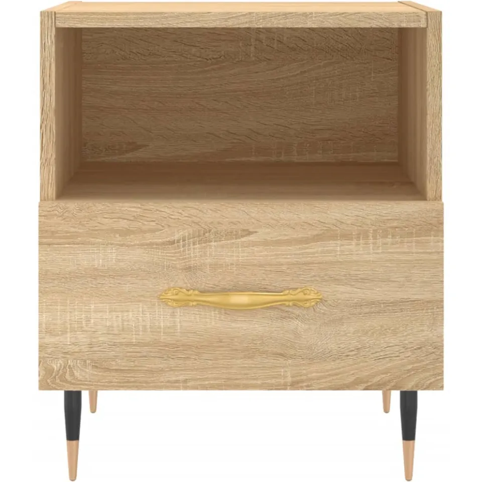 vidaXL Nachtkastjes 2 st 40x35x47,5 cm bewerkt hout sonoma eikenkleur, foto 4