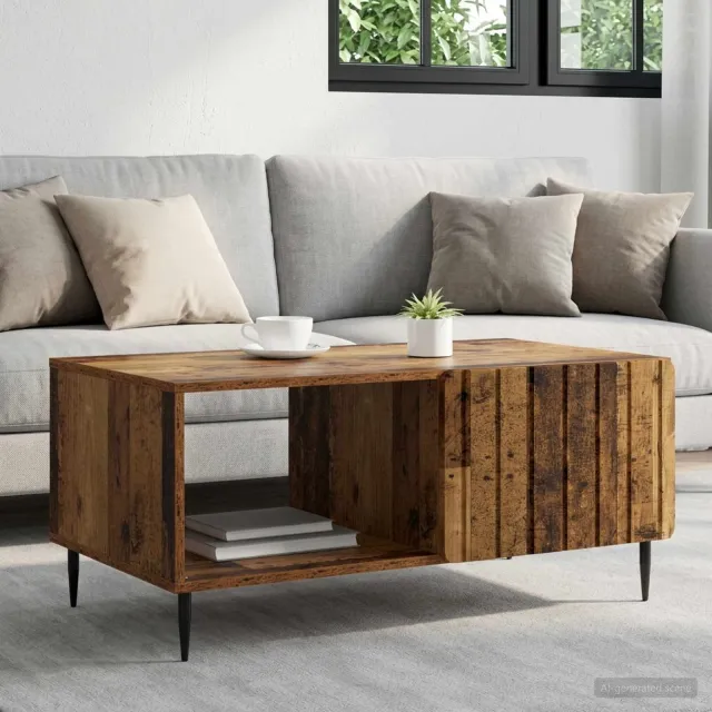 vidaXL Salontafel Oud hout 90 x 50 x 40 cm Bewerkt hout bruin, foto 2