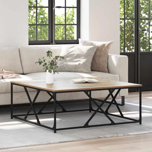 vidaXL Salontafel Artisan Eiken 100 x 100 x 40 cm Bewerkt hout Bruin